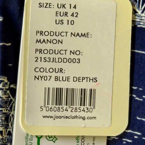 New Joanie v neck midi dress size 10 ship print navy & white - Picture 8 of 14